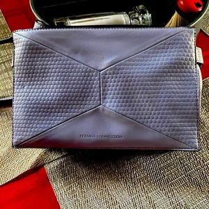 Lilac gray leather cross body bag